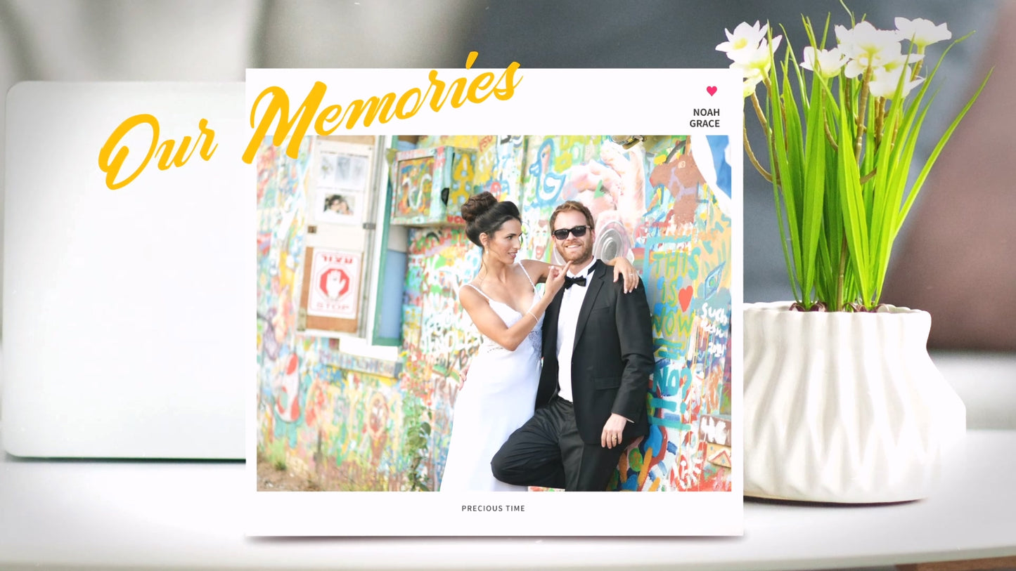 Elegant Wedding Slideshow – Memories in White Frames